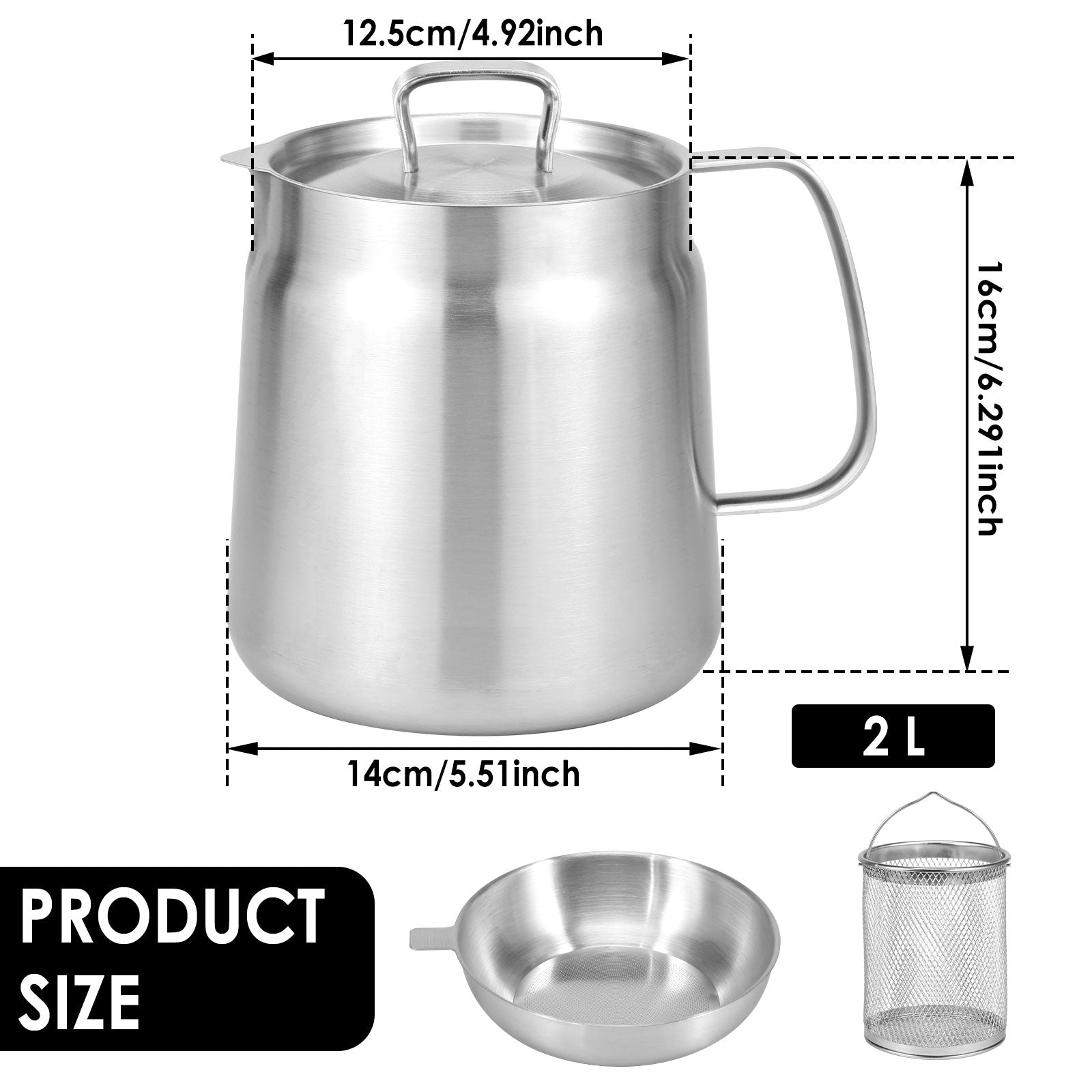 Stainless Steel Oil Strainer Pot