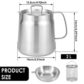 Stainless Steel Oil Strainer Pot