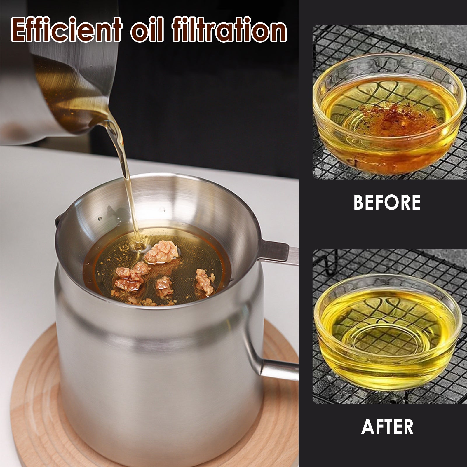 Stainless Steel Oil Strainer Pot