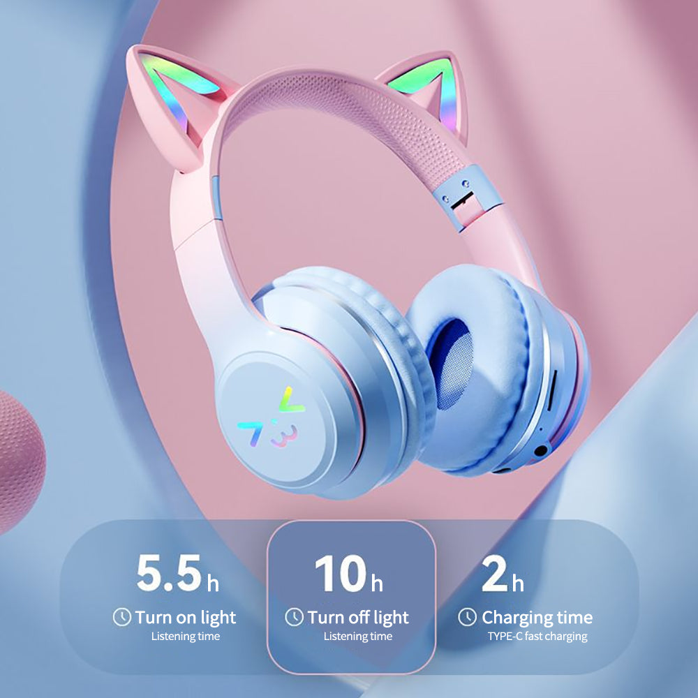 RGB Cat Ear Bluetooth Earphones